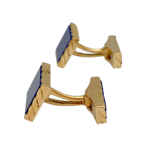 Boutons de manchette Boutons de manchette en or jaune et lapis lazuli. 58 Facettes 31459