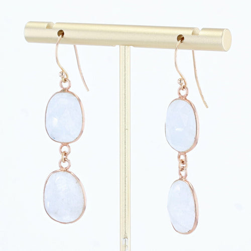 Boucles d'oreilles Boucles d'oreilles pendantes pierres de lunes 58 Facettes 21-554B