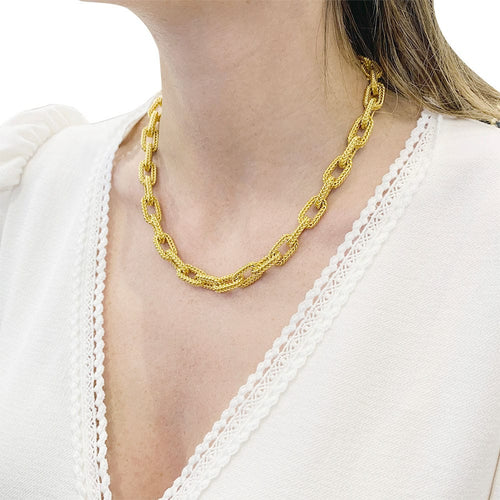 Collier Collier or jaune, maille marine. 58 Facettes 32842