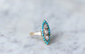 Bague Bague marquise turquoises et diamants 58 Facettes