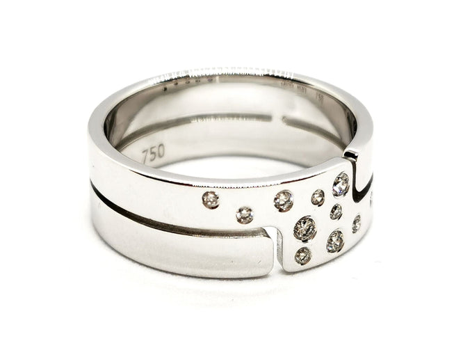 Bague 53 Dinh Van Bague Seventies Or blanc Diamant 58 Facettes 1505954CN