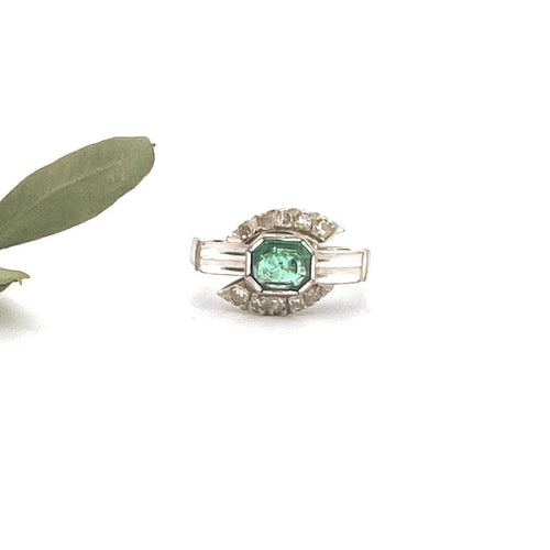 Bague Bague Art Deco émeraude 58 Facettes