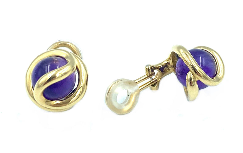 Boucles d'oreilles GILBERT ALBERT. Paire de boucles d’oreilles or jaune 58 Facettes