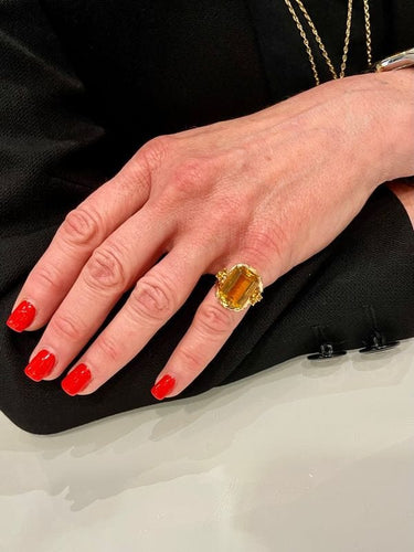 Bague BAGUE ANCIENNE CITRINES 58 Facettes 047841