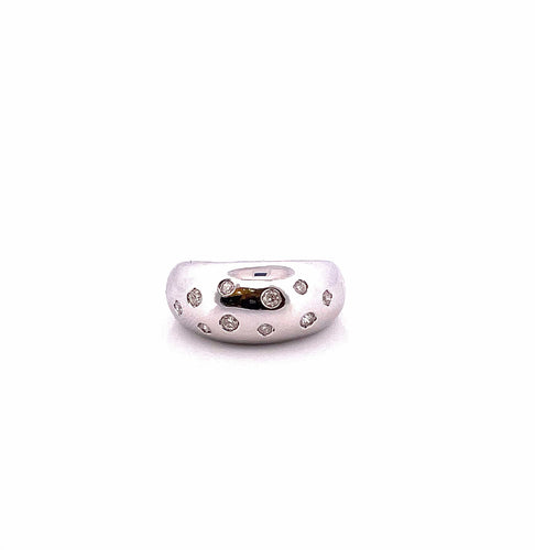 Bague 57 Bague jonc or blanc 10 diamants 58 Facettes