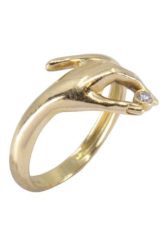 Bague BAGUE MODERNE MAIN DIAMANT 58 Facettes 064581