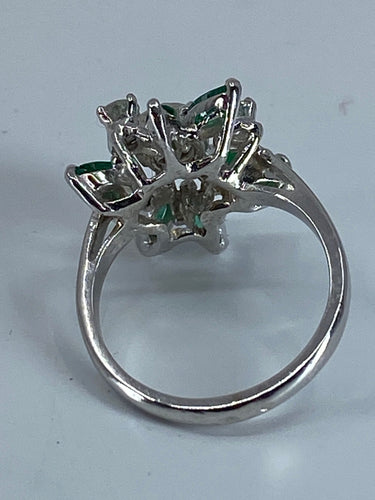 Bague Bague de fiançailles diamants, émeraudes 58 Facettes
