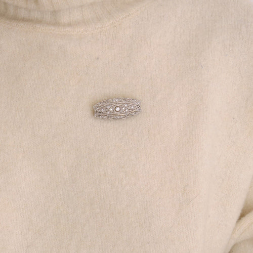 Broche Broche Art Déco Or Platine Diamants 58 Facettes