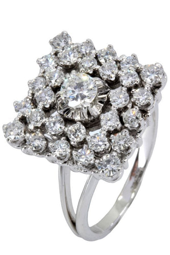 Bague BAGUE DIAMANTS ANNÉES 50' 58 Facettes 048801