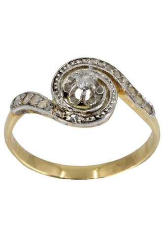 Bague 54 BAGUE TOURBILLON ART NOUVEAU DIAMANTS 58 Facettes 051911