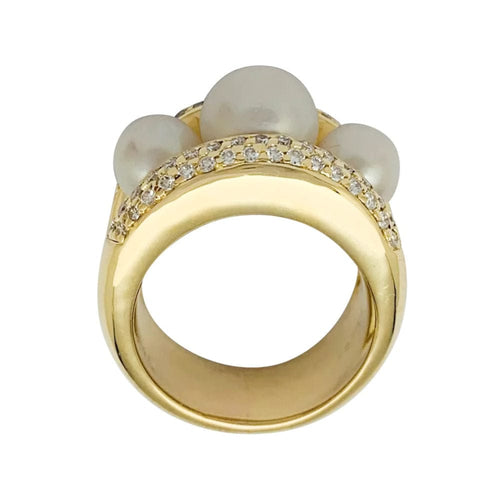 Bague 56 Bague Poiray, "Fidji", or jaune, perle et diamants. 58 Facettes 31912