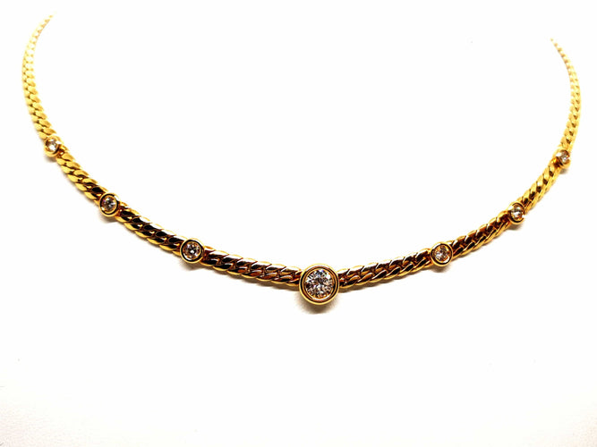 Collier Collier Maille anglaise Or jaune Diamant 58 Facettes 1696412CN