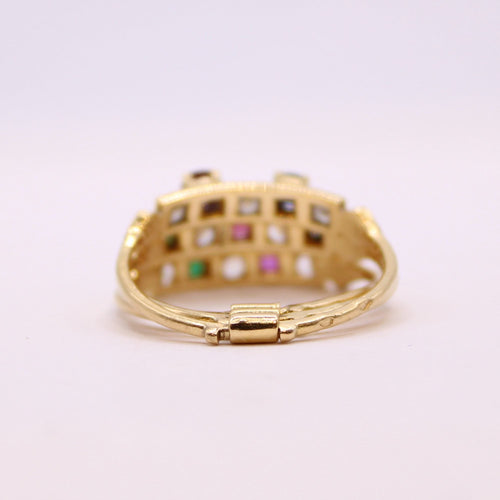 Bague Bague émeraudes, saphirs, rubis et pierre blanches 58 Facettes