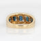 Bague 58 Bague bandeau or jaune saphirs diamants 58 Facettes 21-695