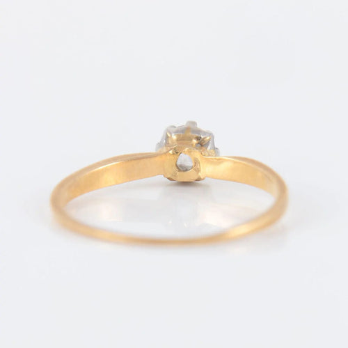 Bague 51.5 Solitaire or jaune, platine et diamant 58 Facettes P3L10