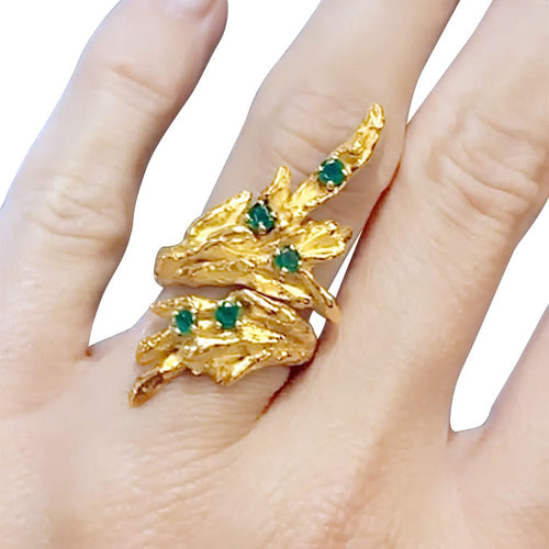 Bague 50 Bague Chaumet or jaune, émeraudes. 58 Facettes 32920