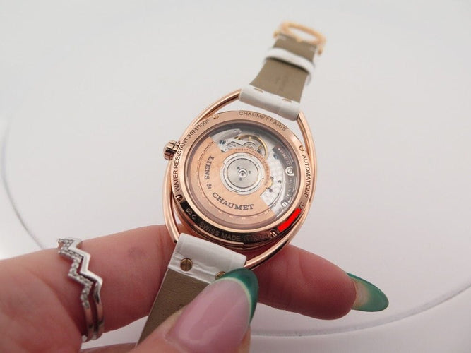 Montre montre CHAUMET liens en or rose 18k w23870-02a 33 mm quartz 58 Facettes 249529