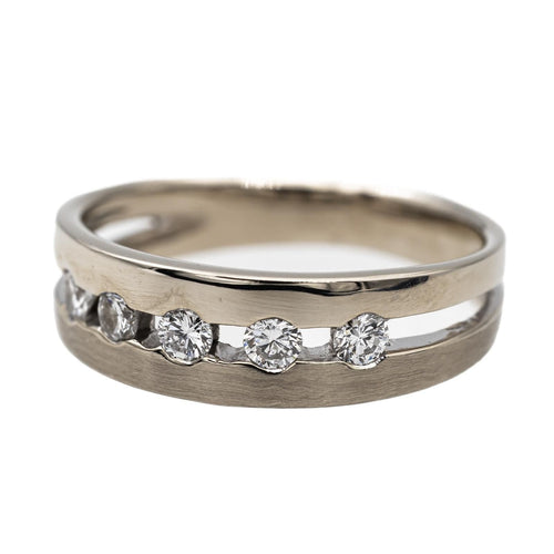 Bague 54 Bague Bandeau Or blanc Diamant 58 Facettes 2699473CN