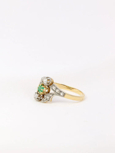 Bague Bague Art Nouveau diamants émeraude 58 Facettes J34