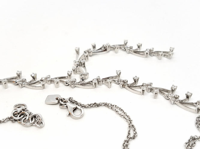 Collier Collier Or blanc Diamant 58 Facettes 06599CD