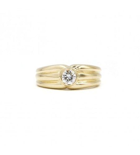 Bague 56 / Jaune / Or 750 Bague Solitaire Diamant 0.45ct 58 Facettes 220475R