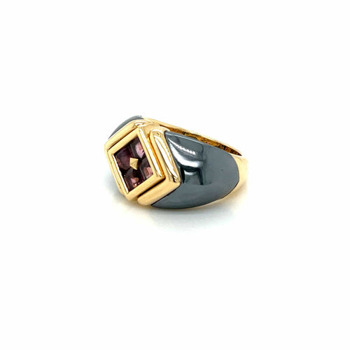 Bague 52 Bague en or hématite et tourmaline Bulgari 58 Facettes