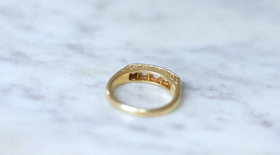 Bague 53.5 Bague jarretière Or jaune Platine Diamants 58 Facettes