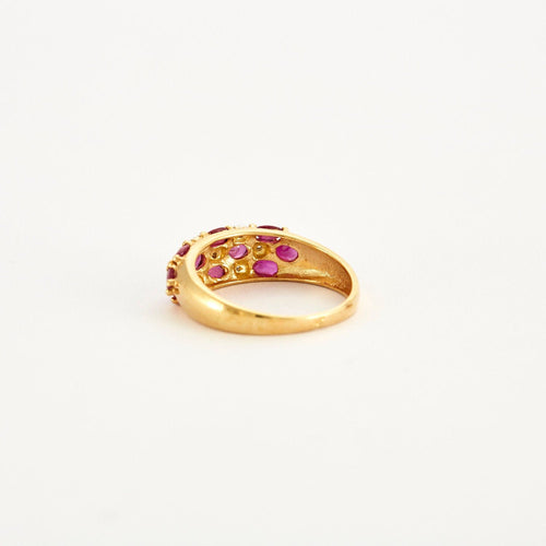 Bague 56 Bague Rubis navette et petits diamants 58 Facettes