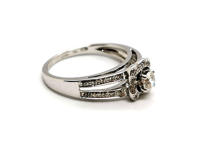 Bague 51 Mauboussin Bague Solitaire Chance of love Or blanc Diamant 58 Facettes 1220714CD