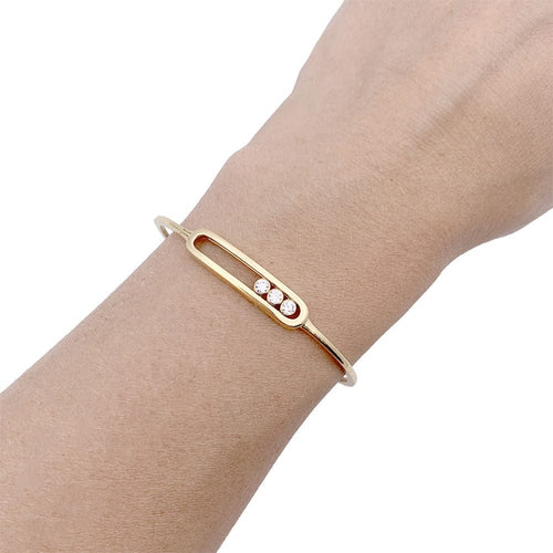 Bracelet Bracelet Messika, "Jonc Move", or jaune, diamants. 58 Facettes 33426
