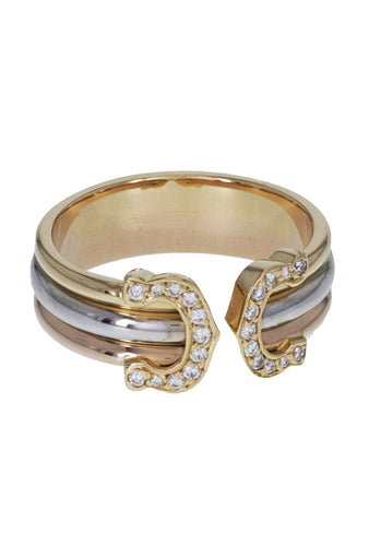 Bague 50 Bague CARTIER Double C Diamants en 3 Ors 750/1000 58 Facettes 62132-57999