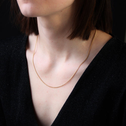 Collier Chaine en or jaune maille gourmette limée 58 Facettes 19-211A