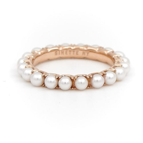 Bague 53.5 Ginette NY Bague Alliance Maria Or rose Perle 58 Facettes 2393893CN