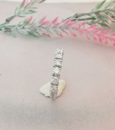 Bague Bague Demi Alliance Diamants 0,70 ct Or Blanc 58 Facettes AA 1473
