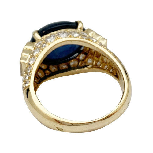 Bague 54 Bague saphir en or jaune et diamants. 58 Facettes 30727
