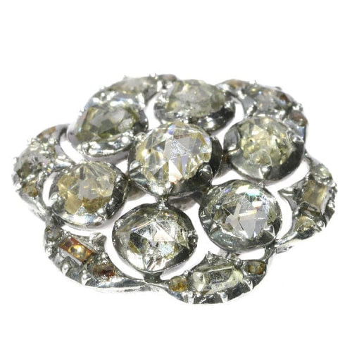 Clip Argent, Bouton Diamant 58 Facettes 14095-0001