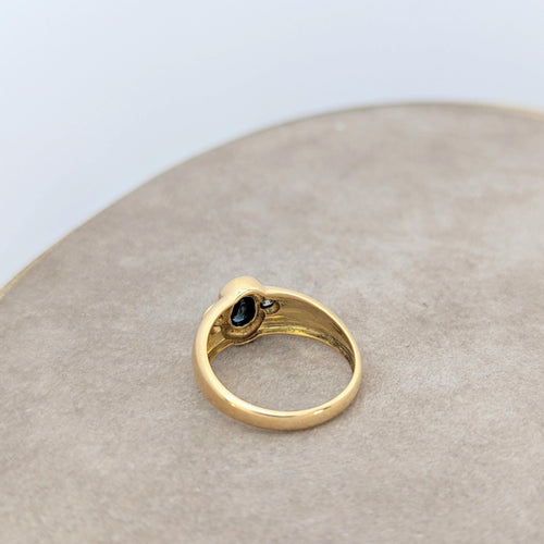 Bague Bague en or jaune diamants et saphir 58 Facettes 18778