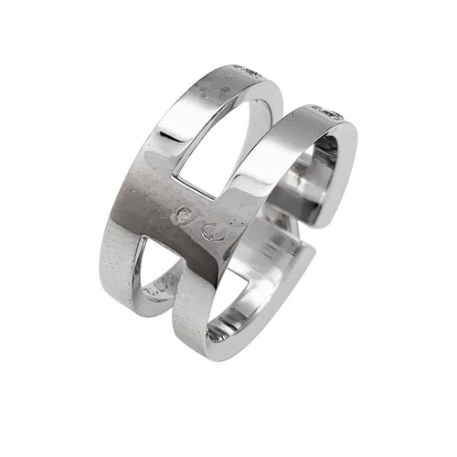 Bague 53 Bague Chaumet, "Lien Ajouré", or blanc, diamants. 58 Facettes 30991