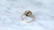 Bague 54 Bague cible Art Déco Or jaune Platine Diamants Saphirs 58 Facettes