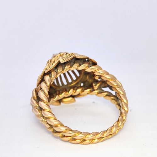Bague Bague dôme motifs floraux en or jaune et diamant 58 Facettes 5619