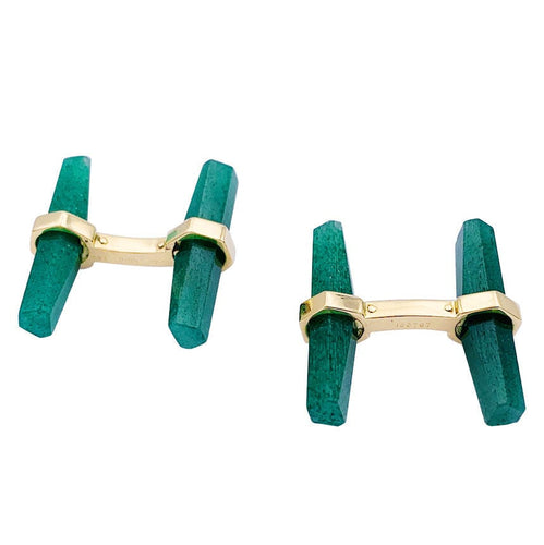Boutons de manchette Boutons de manchette Cartier en or jaune, acier, onyx et aventurine. 58 Facettes 32495