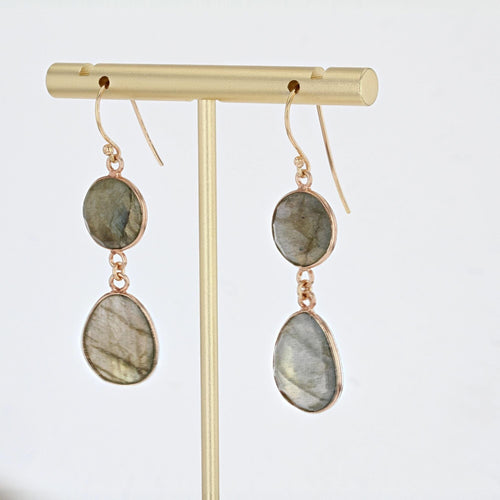 Boucles d'oreilles Pendants d'oreilles labradorites 58 Facettes 21-554A