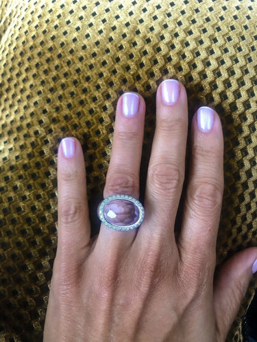 Bague Bague signée Pomellato or rose ornée d'une morganite facettée 58 Facettes