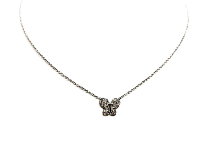 Collier Collier Papillon Or blanc Diamant 58 Facettes 1232112CN