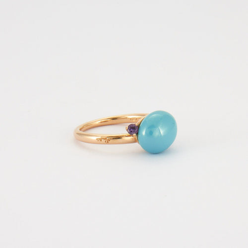 Bague 53 POMELLATO - Bague Capri céramique bleue Améthystes 58 Facettes