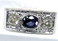 Bague 53 Bague Art Déco Saphir et Diamants 58 Facettes
