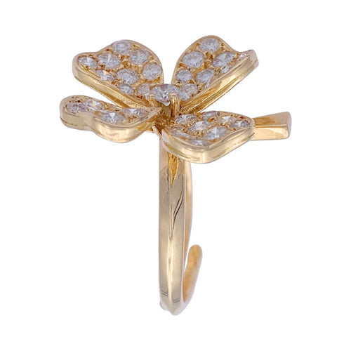 Bague 51 Bague Fred, "Trèfle", or jaune, diamants. 58 Facettes 32165
