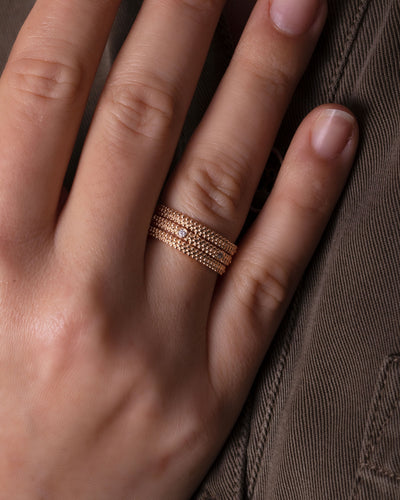 Bague 52 Bague MAUBOUSSIN Le Premier Jour 1 Rang Diamants en Or Rose 750/1000 58 Facettes 62613-58405