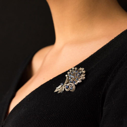 Broche Broche bouquet saphirs diamants 58 Facettes 19-564