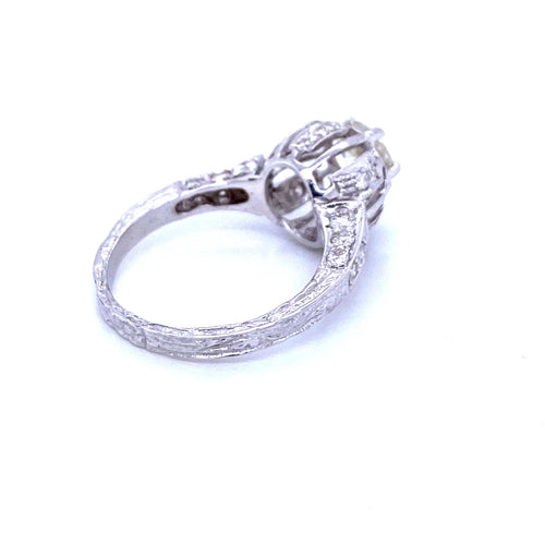 Bague 55 Bague de fiançailles diamant Art Déco 58 Facettes